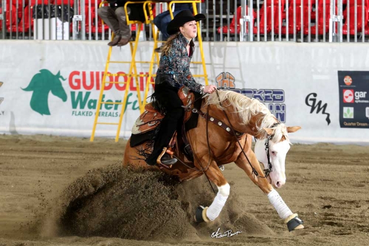 Futurity 2018 - GINA SCHUMACHER &amp; COLONELS DANGER ZONE owner CS RANCH MANAGEMENT score 217
